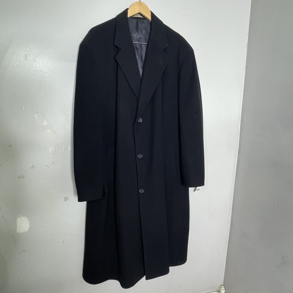 Cardinal Of Canada Wool Car Coat Men 46L  Black Luxury Overcoat‎ $645